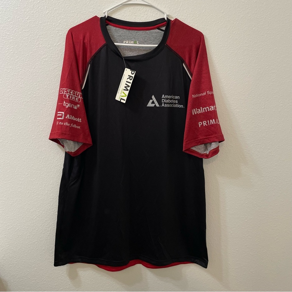 Primal cycling jersey tour de cure black red xl NWT